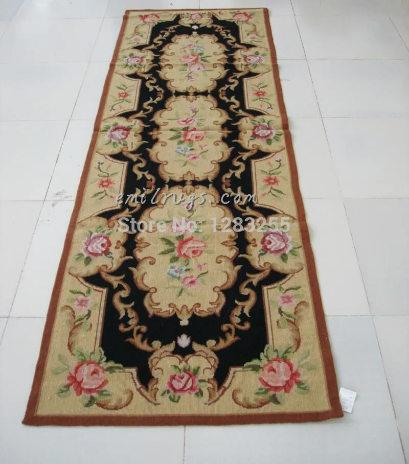 

Modern Setting Hand-stitched Carpets New Price French Needlepoint 100% Wool Floral Carpet Knitted woven floor Rectangular