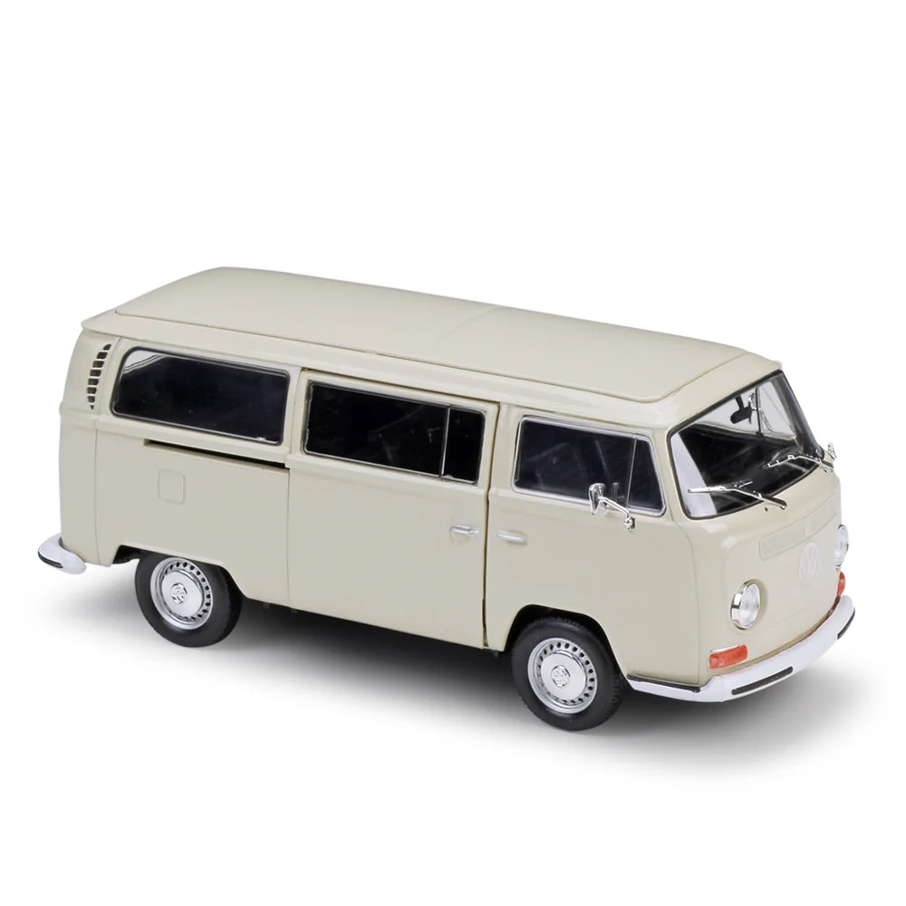 WELLY 1:24 Volkswagen 1972 T2 автобус фургон моделирование сплав модель автомобиля ремесла украшение коллекция игрушка инструменты подарок - Цвет: Светло-желтый