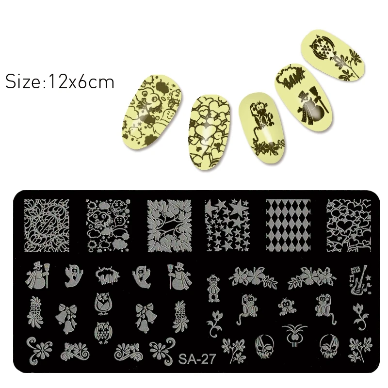 6CM*12CM monkey nail stamping plates patterns stainless steel nail art