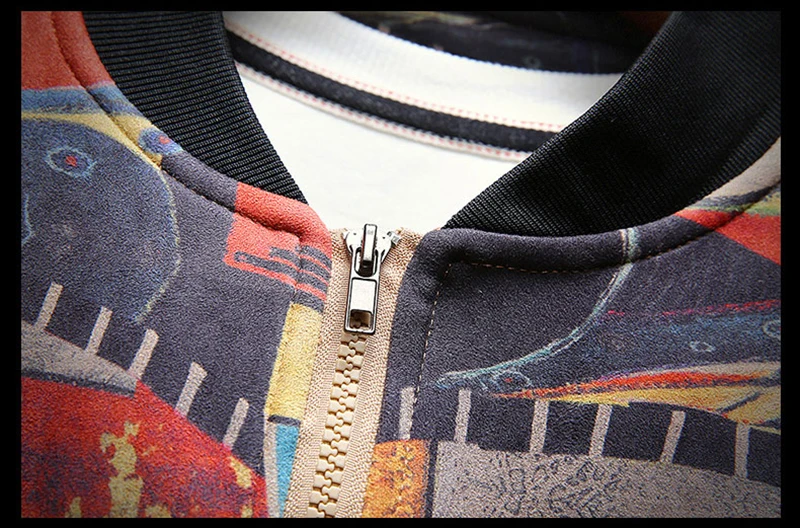 Bomber Patchwork Jacket Men Zipper Punk Beisebol Vintage  (10)