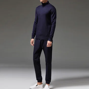 

2020 New Men's Turtleneck Sweater Winter Thick Warm Sweaters Pullover Men Pure Color knit Sweater Slim Fit Pull Homme Hiver