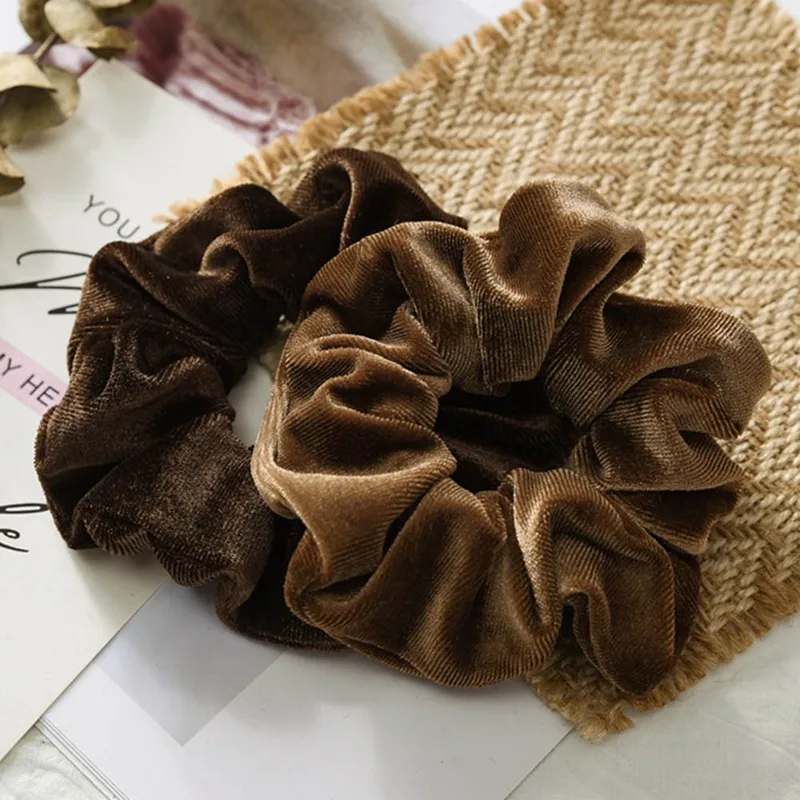 30 Colors Velvet Scrunchie Women Girls Elastic Hair Rubber Bands Accessories Gum For Women Tie Hair Ring Rope Ponytail Holder