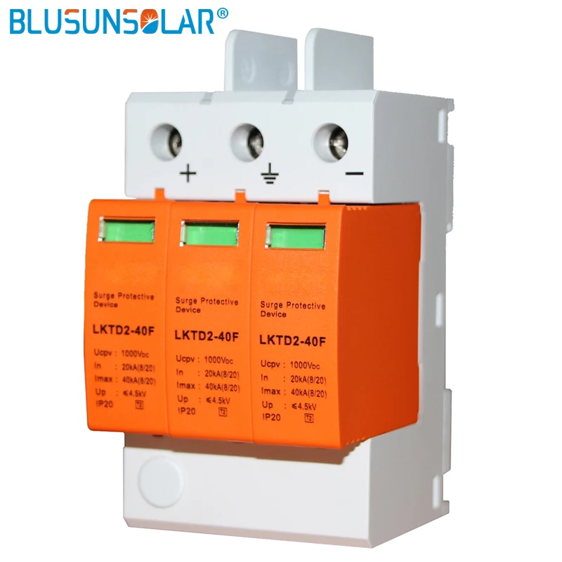with gasableiter PV systems Over Voltage Protection 1000V and 600V DC 3P C T2 