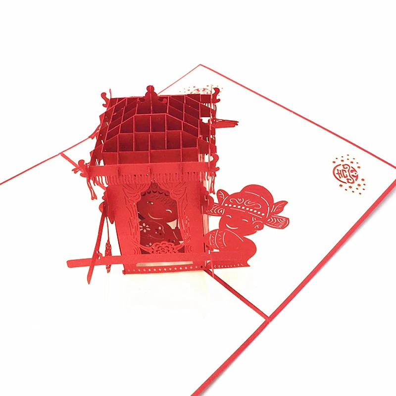 Большой седан 3D Pop Up поздравительная открытка бумага Благослови подарок открытка с конвертом на День святого Валентина свадебные украшения вечерние вечеринок