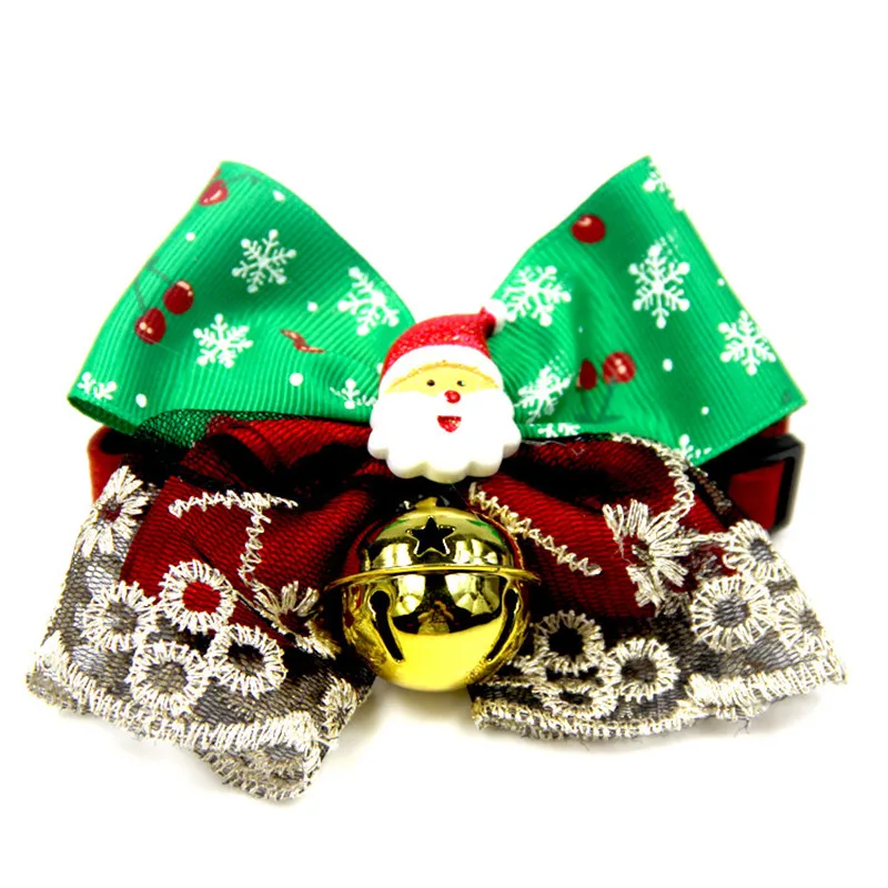 

25pc/set Christmas Dog Bow Ties Pet Ornament Christmas Pet Bow Tie With Bell Collar Dog Ornament Cat Puppy Accessories