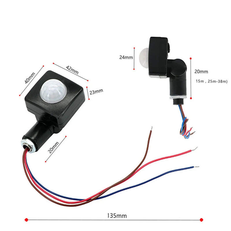Высокое качество автоматический 10 м 12 м ПИР 85-265 в безопасности инфракрасный датчик движения из PIR детектор настенный светодиодный светильник на открытом воздухе 160 градусов