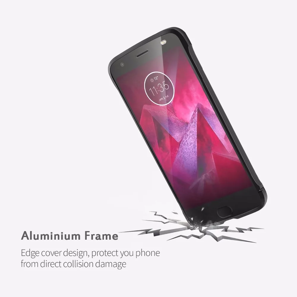 Lenovo Алюминий металлический бампер для Moto Z2 силы совместимый с модами царапинам и