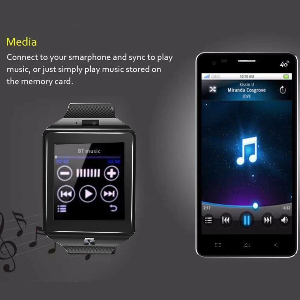 Bluetooth Smart Watch DZ09  support TF SIM card Call SMS smartwatch For Android IOS Phone PK A1 GT08 (6)