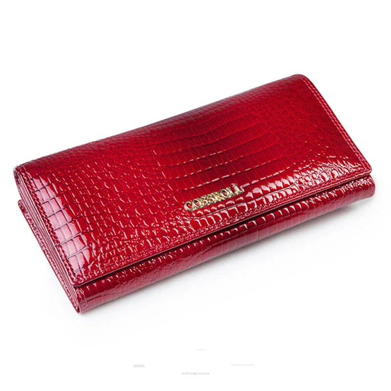 Brand Womens Wallets and Purses Female Long European and American Style Genuine Leather Wallet ...