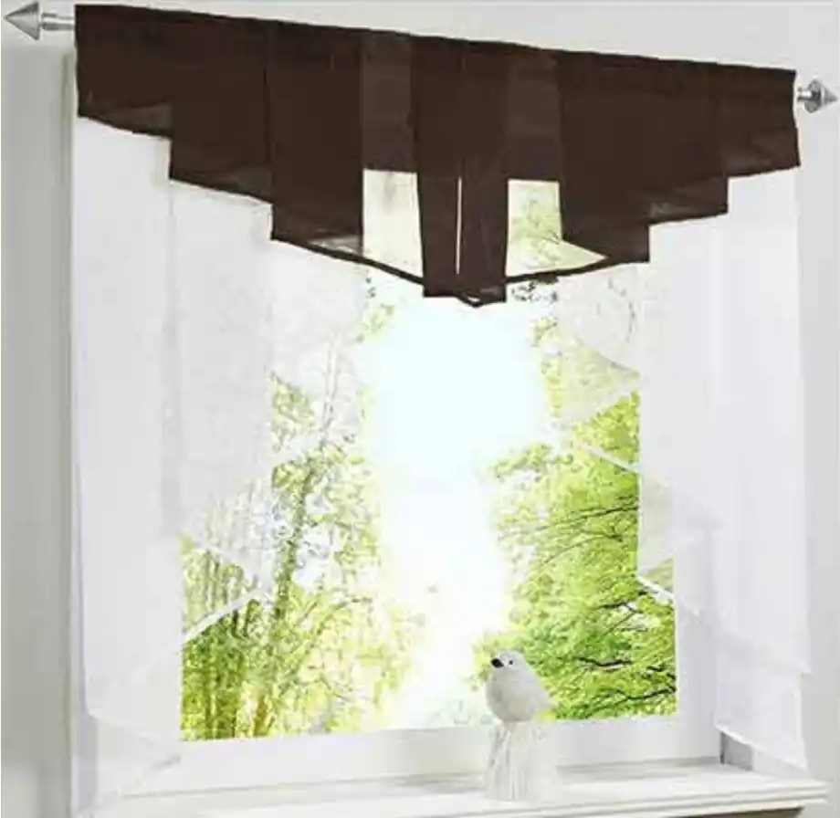 New Pleated Design Stitching Roman Kitchen Curtains Pelmet Window