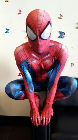 Ultimate Spiderman Costume 3D Shade Spandex Cosplay Halloween Spider-man Superhero Costume 2016 Newest Fullbody spiderman Suit (18)
