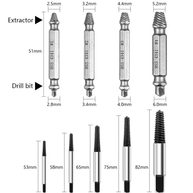 Screw Extractor Kit Set Damaged Screw Extractor And Remove Set Made Of High-Speed Steel Hss 4341,A1D02 2 Pack Of Stripped Scre Screw Extractor Kit Set Damaged Screw Extractor And Remove Set Made Of High-Speed Steel Hss 4341,A1D02 2 Pack Of Stripped Scre