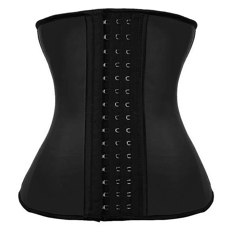 Черный Sexy Women's Latex Underbust Body Shaper Waist Clincher Corset Training Trainer Black Blue Purple Rose Red - Цвет: Черный
