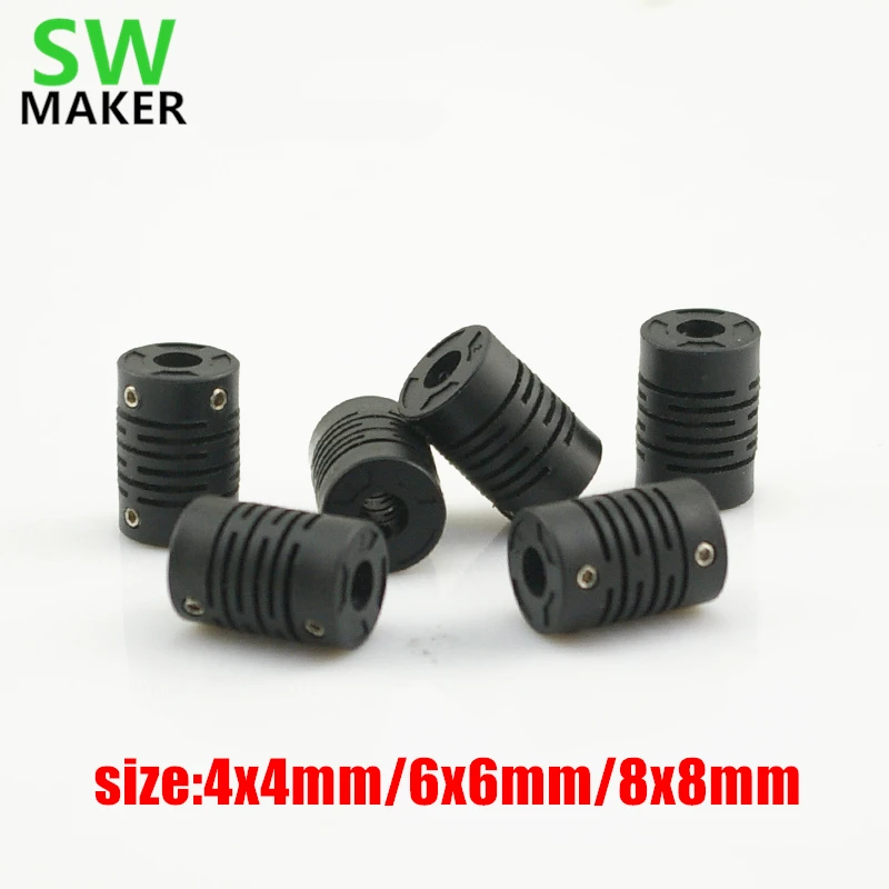 

SWMAKER 2pcs Coupler coupling encoder nylon plastic elastic coupling motor coupling 4mm 6mm 8mm