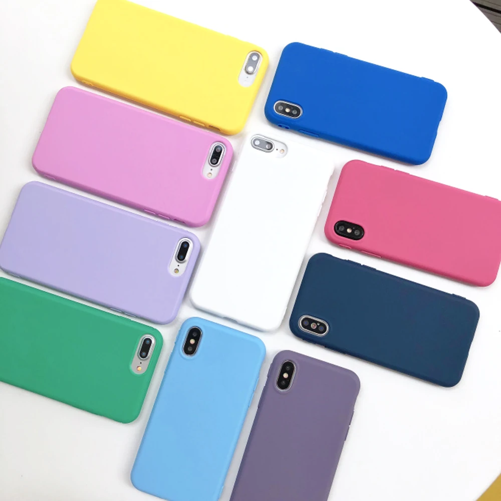 

Sinbeda TPU Silicone Cases Color For iphone X XS MAX XR High Quality Silicone Frosted Shockproof Cover For iphone 7 8 6 6s plus