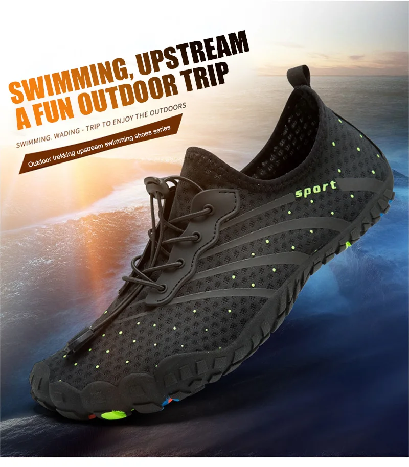 Verão dos Homens Sapatos de Água para Mulheres Sapatos de Praia Natação do Aqua Sapatos de Mergulho Sandálias de Pesca Novo Respirável Upstream Tênis Descalços 2 Esporte e Lazer
