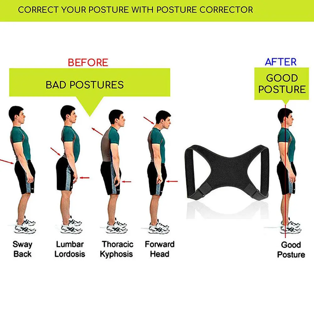 1 шт., оздоровительный Корректор осанки для тела, для спины, для прямых плеч, для коррекции, лидер продаж, для мужчин и женщин, корректный ремень для коррекции