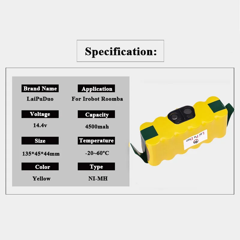 14,4 V 4500 мАч металл-гидридных или никель-пылесос Батарея для iRobot Roomba 500 530 510 550 560 570 540 R3 780 790 880 серии Аккумулятор для робототехники