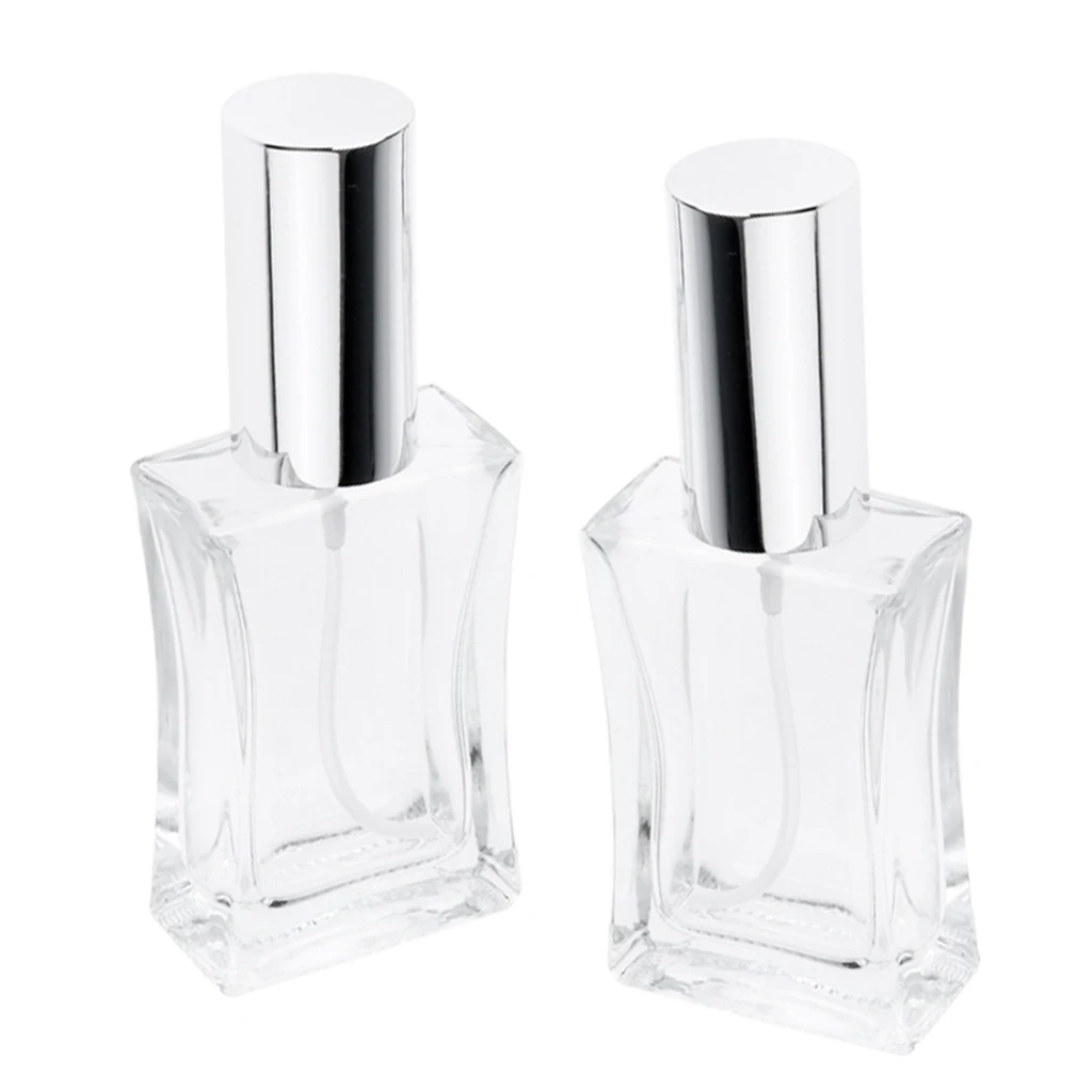 2Pcs Refillable Portable Frosted Glass Perfume Fragrance Bottle Aftershave Sprayer 50ml Highly Polished & Beautiful