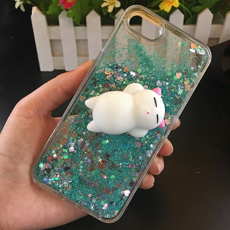 spesifikasi Lucu Empuk Cat Kasus Quicksand Kasus Untuk iPhone 5 s SE Untuk iPhone 6 6 s 7 8 Ditambah Kasus Glitter Cair Kembali Penutup Untuk iPhone X kasus