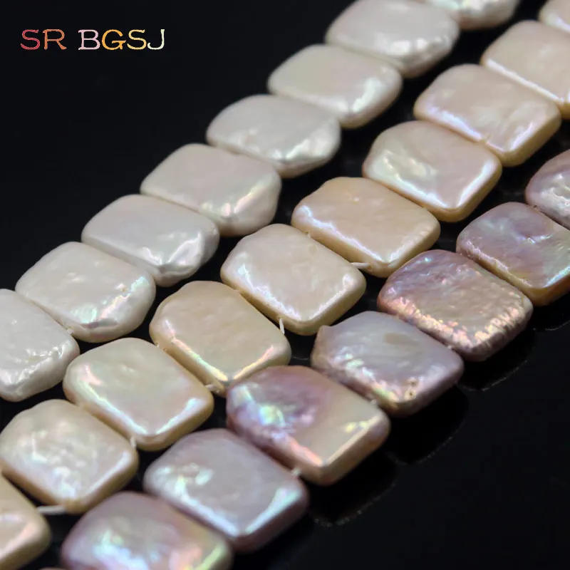 

Free Ship 2 Holes Rectangle Freshwater Loose Pearl Beads Strand 15" 10-12x14-16mm