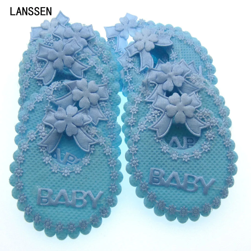 24pcs Handmade Fabric Baby Bibs Applique Baby Shower Baptism
