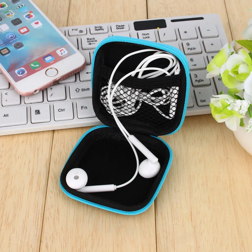 2016 New Arrival 1Pc Headphones Earphone Cable Earbuds Storage Hard Case Carrying Pouch bag SD Card