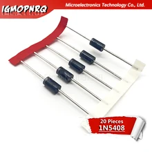 20 штук IN5408 1N5408 3A 1000V DO-27 с выпрямительным диодом