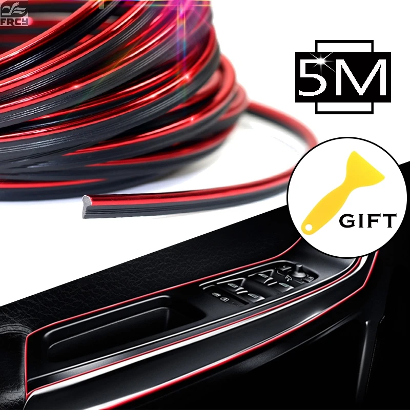 

5M Car Styling Brand Stickers and Decals Interior Decorative 3D Thread Stickers Decoration Strip on Car-Styling Auto Accessories