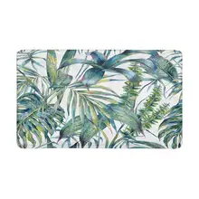 Натуральный зеленый тропические листья экзотическая акварель нескользящий дверной коврик Домашний декор крытый половик у двери резиновая основа