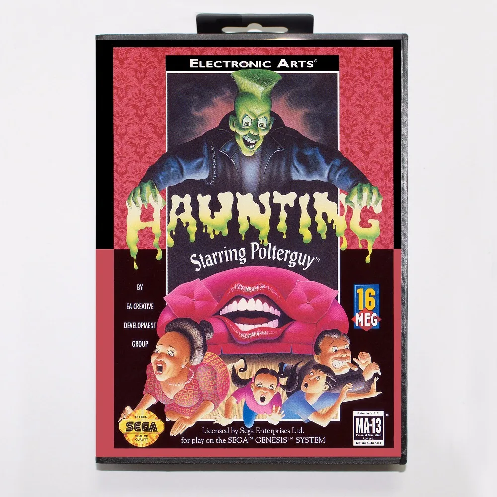 

Haunting Starring Polterguy Game Cartridge 16 bit MD Game Card With Retail Box For Sega Mega Drive For Genesis