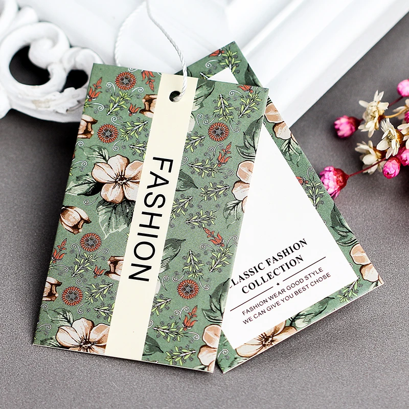 

1000pcs/lot Custom Garment /Bags/Shoes/Gift Hang Tags with hang rope DIY your logo and size shape clothes accessories