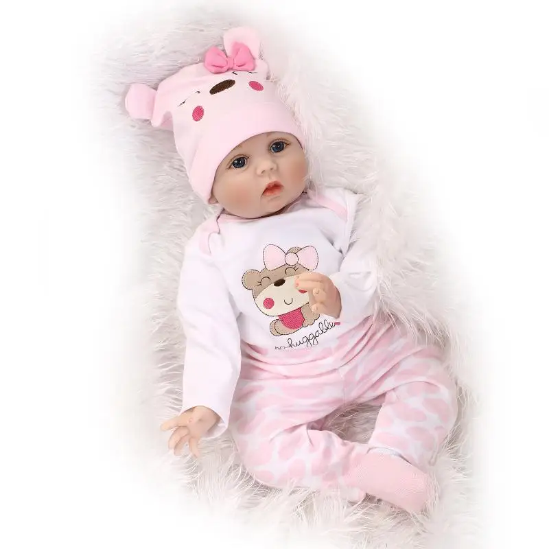 55CM Realistic Vinly Reborn Babe 22 inch Soft Silicone Reborn Baby Doll Lifelike Newborn Baby Dolls Bonecas Brinquedos