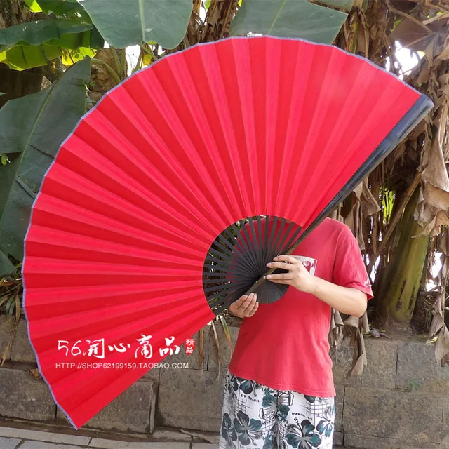 [I AM YOUR FANS ]Free shipping 1pc Giant Asian hanging Fan Blank Red Chinese Fabric Fan Blank