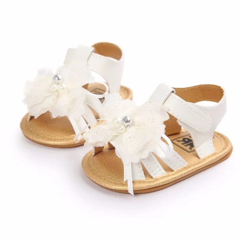 Лето прохладно ребенок Босоножки Skidproof малышей маленьких Обувь с цветочным орнаментом босоножки из искусственной кожи S2