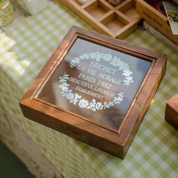 

Handmade Wood Cosmetic Box Sundries Storage Box Makeup Organizer Jewellery Boxes Treasure Chests Lockable Container