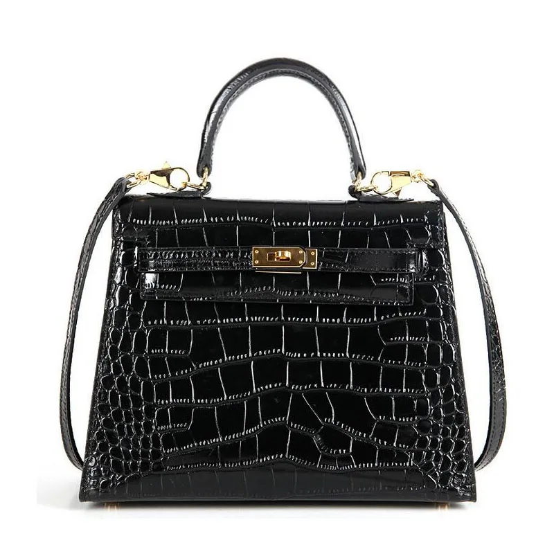 

Women Crocodile Golden Lock Genuine Leather Bag Luxury Designer Handbags High Quality Fashion Ladies Shoulder Crossbody HJLN1388