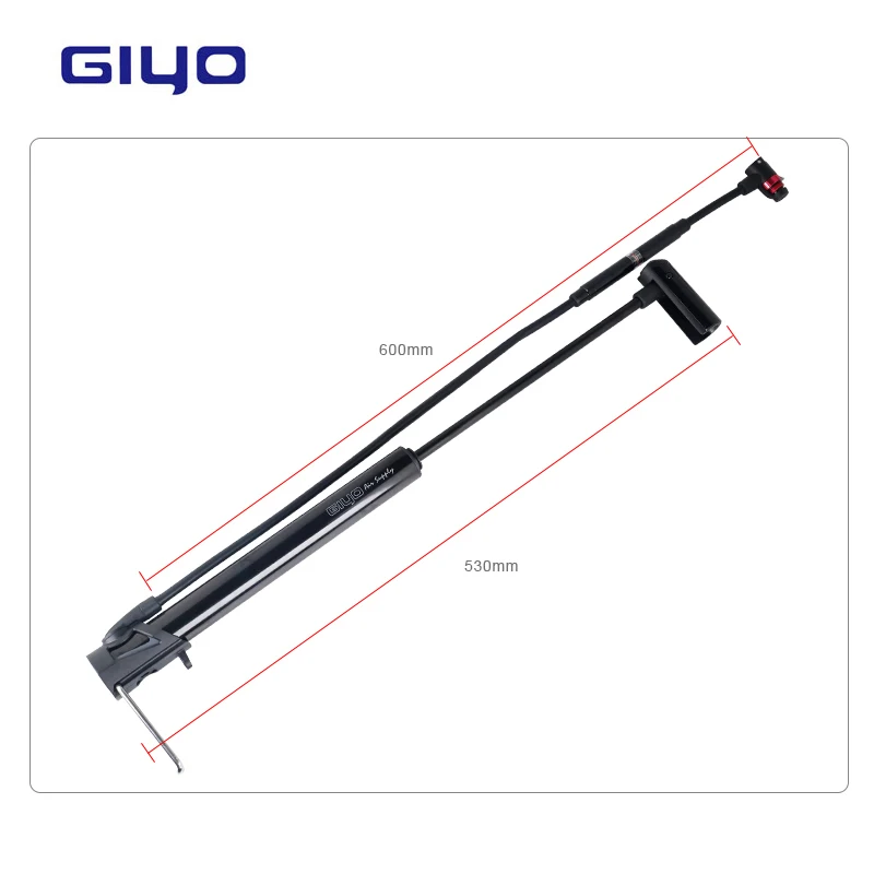 Giyo GM 631 насос для велосипеда 140PSI сплав инфлятора W/ Gauge 600 мм шланг складная ручка и