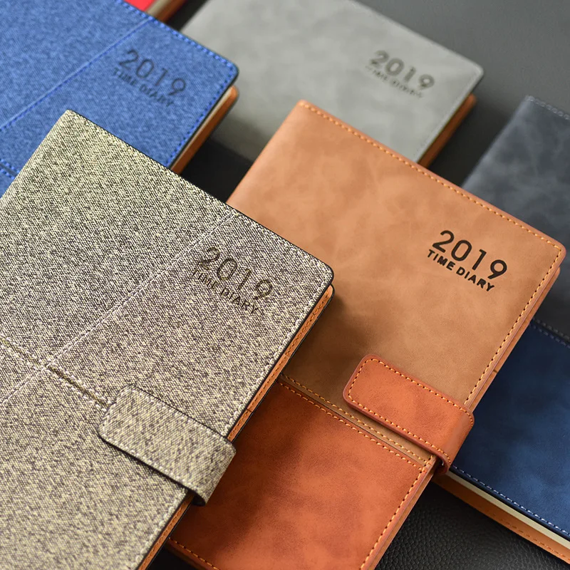 

A5 School Office Planner Diaily Agenda 2019 Calendar Bullet Journal Hardcover Vintage Handmade Book Stationery Business