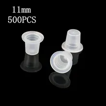 500 шт белые татуировки чернил чашки 11 мм пластиковые колпачки среднего размера пигментные принадлежности без основы чернил шапки тату макияж