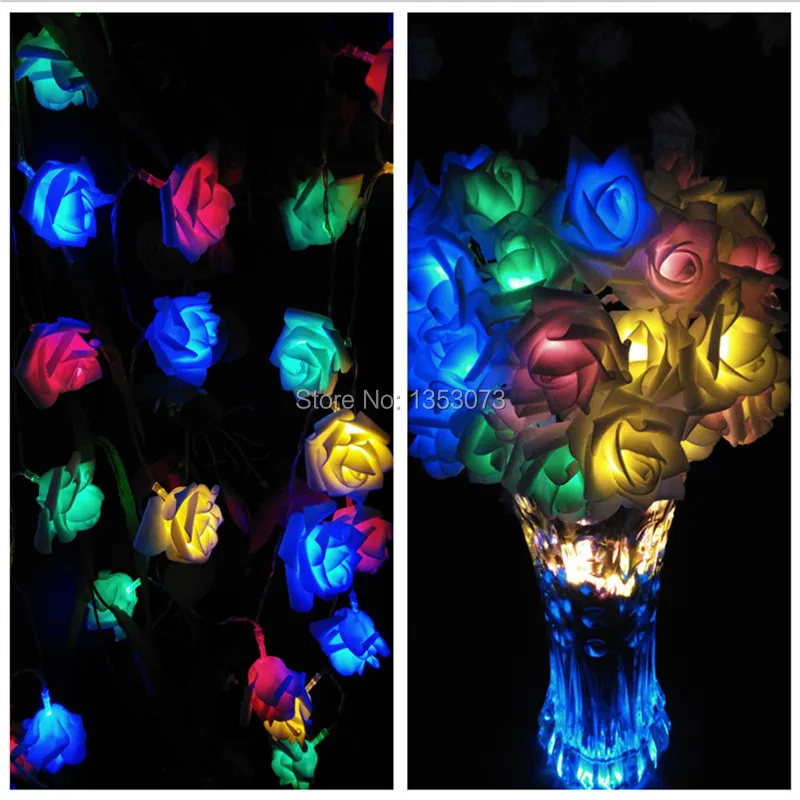 Rose Flower LED Valentines Day String Lights Colorful Rosa Christmas Festival Party Garden Bedroom lumiere - rgb lighting 1-6