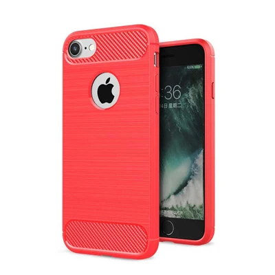 Чехол из волокна для iPhone 11 Pro Max X 7 8 6 6S Plus, силиконовый бампер, задняя крышка для iPhone на XS XR 5S 5 SE 5SE, мягкий чехол Fundas - Цвет: Red