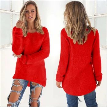 

New Fashion Women Autumn Sweater Female Long Sleeve O Neck Loose Solid Pullovers Sweaters Ladies Slim Tops