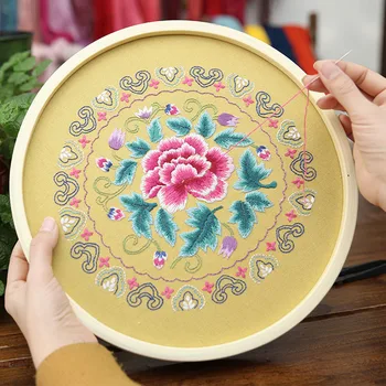 

Chinese Flower Embroidery Kits Handwork Needlework Cross Stitch Sets Swing Art Handmade Craft Wall Painting Home Decor Gift