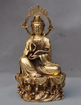 

wedding decoration Chinese buddhism Temple brass Copper Ruyi kwan-yin GuanYin goddess buddha statue