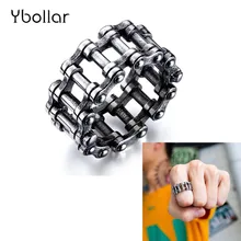 Vintage Silver Stainless Steel Link Motorcycle Biker Chain Boy Rings Punk Rock Mens Biker Jewelry Birthday Gift US Size 7-12 Vintage Silver Stainless Steel Link Motorcycle Biker Chain Boy Rings Punk Rock Mens Biker Jewelry Birthday Gift US Size 7-12