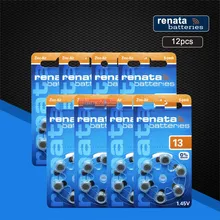 Renata 12 шт/2 шт Maratone плюс размер A13 13A ZA13 13 PR48 цинк воздуха 1,45 V Аккумулятор для слухового аппарата