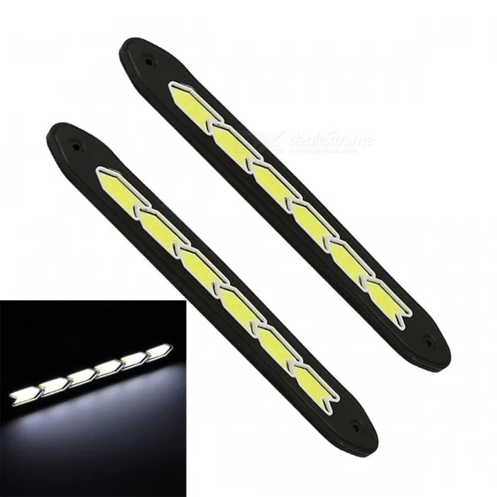 

2 Pcs Car Auto Day Lights 12V 6W White 6LED Daytime Running Lamps Wired White + Yellow LED Car Daytime Running Light