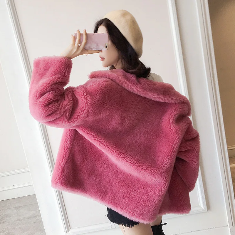 DUOUPA 2019 Lazy Fashion Wool Velvet Coat Female Short Wool Wool Dream Small Particles Small Fur Coat