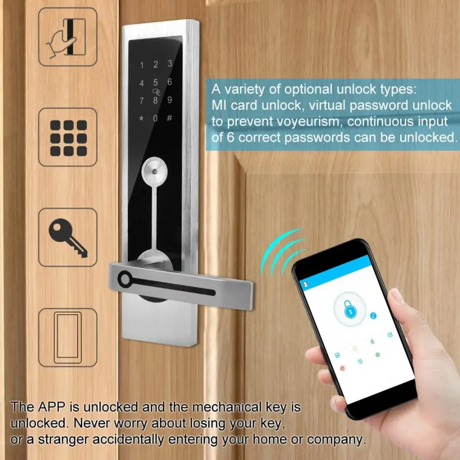 

A3 WiFi Bluetooth Cipher Remote Smart Door Lock Anti-theft Safe and Durable Door Lock System Kit High Quality